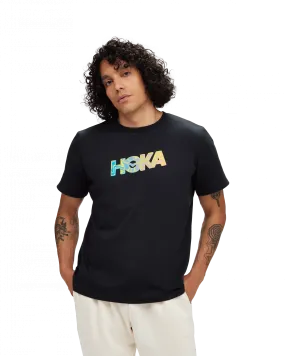 Hoka Men's Topo Logo Short Sleeve Black | Buy Hoka Men's Topo Logo Short Sleeve Black here | Outnorth