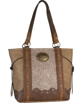 Justin Women's Tan Lace Inlay Concealed Carry Tote