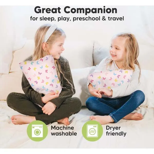 KeaBabies Mini Toddler Pillow With Pillowcase 9X13, Flutter