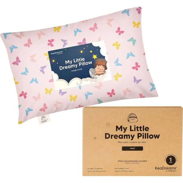 KeaBabies Mini Toddler Pillow With Pillowcase 9X13, Flutter