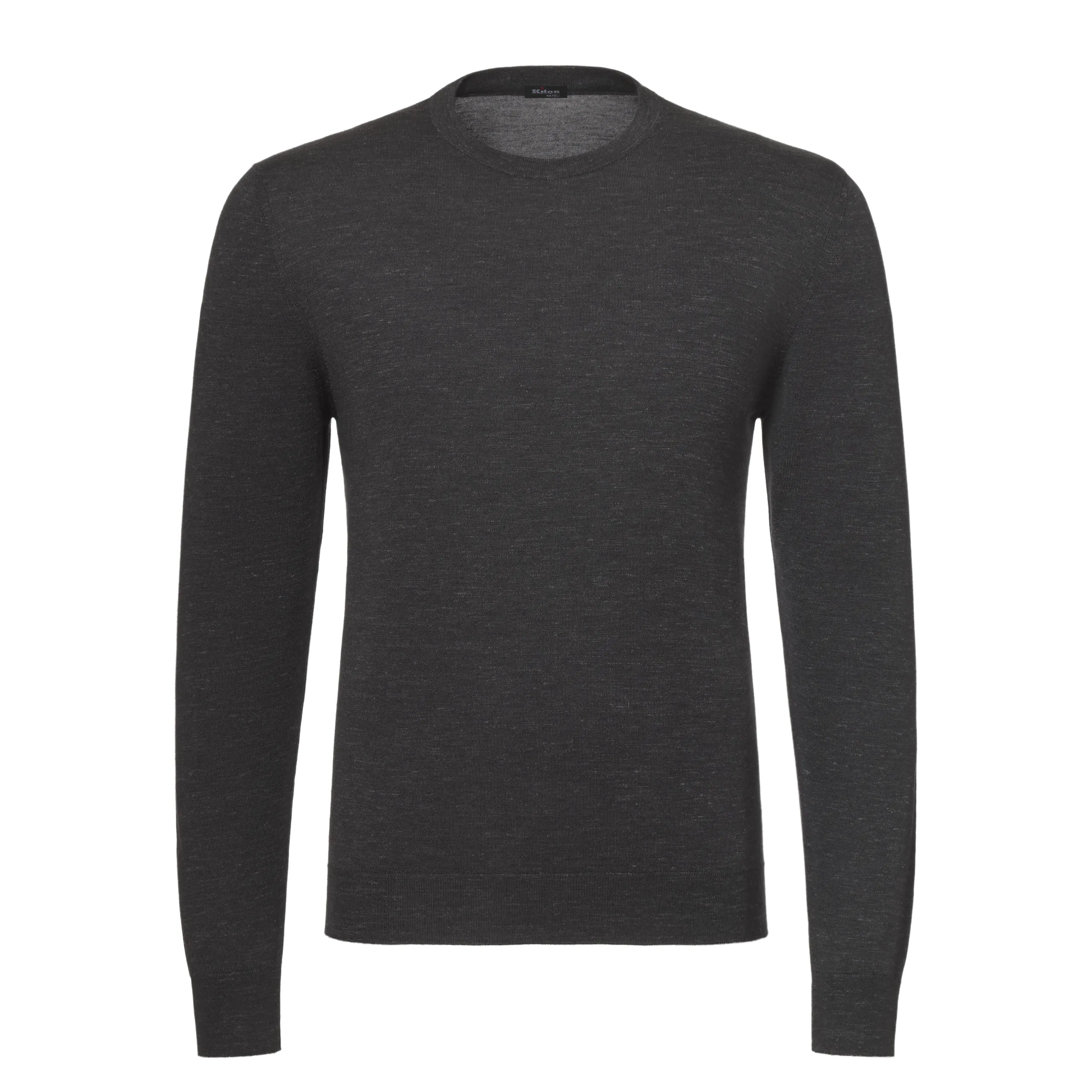  Kiton Silk-Cashmere Blend Pullover in Grey Melange