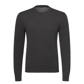  Kiton Silk-Cashmere Blend Pullover in Grey Melange