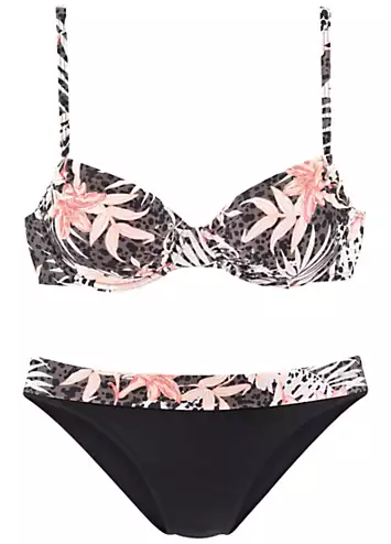 LASCANA Underwired Tropical Print Bikini Set | Grattan