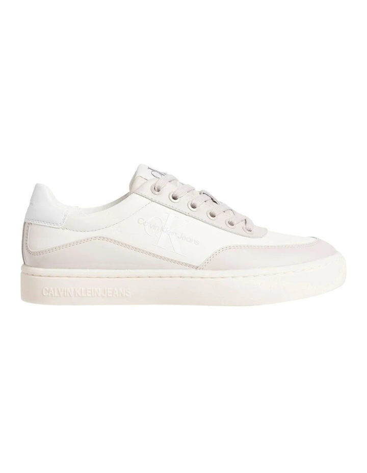 Leather Trainers in Cream