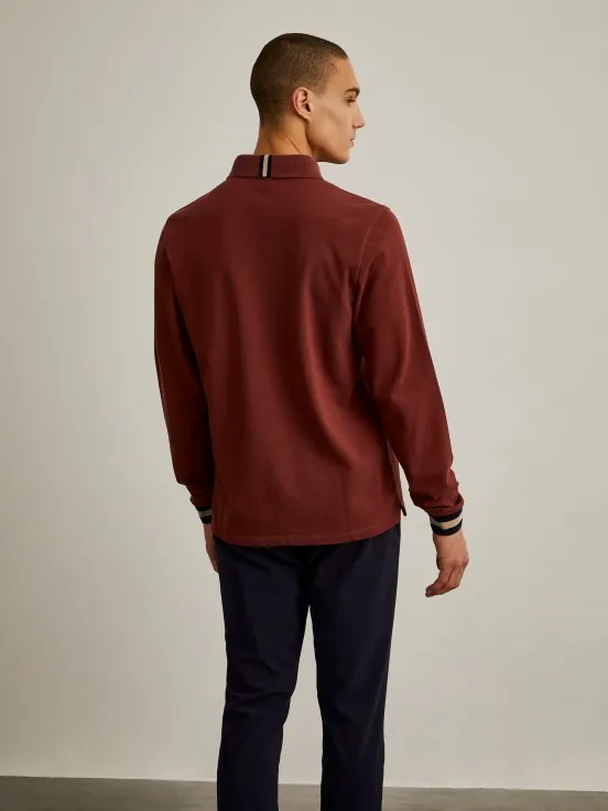 Long-sleeve regular fit polo shirt