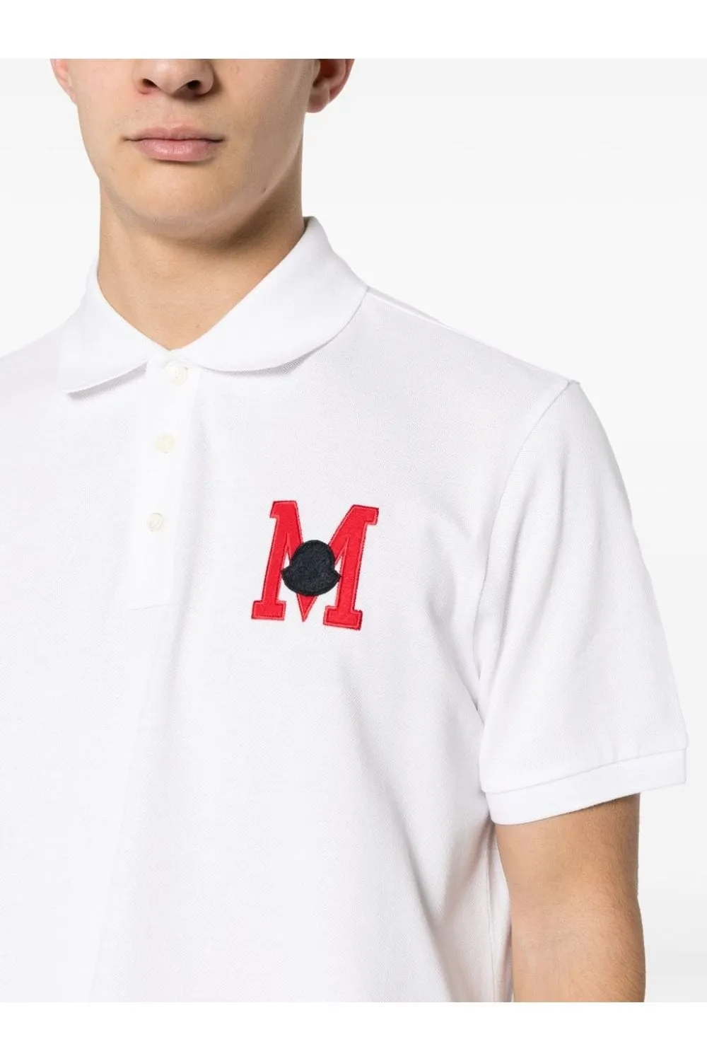 M Logo Pique Polo Shirt White