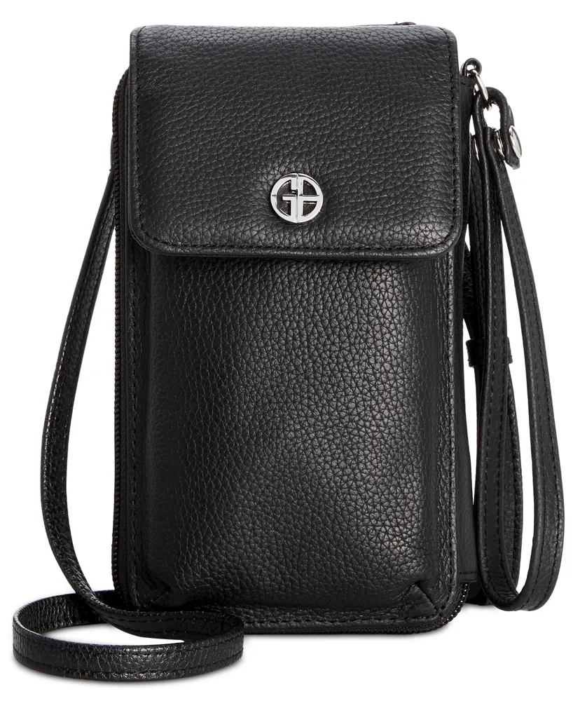 Macy's Giani Bernini Softy Leather Tech Crossbody Wallet, Created for Macy's