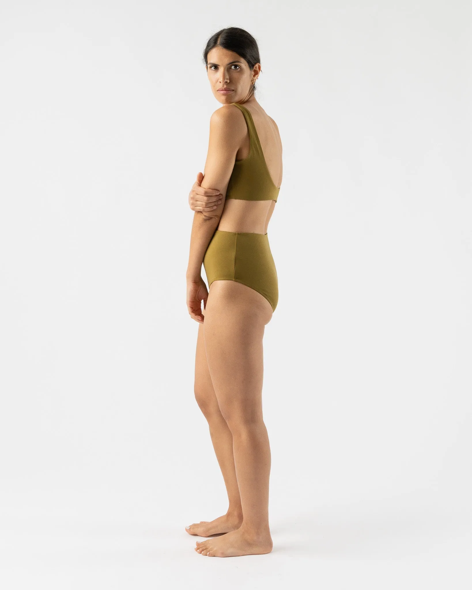 Mara Hoffman Lydia Bikini Bottom in Olive