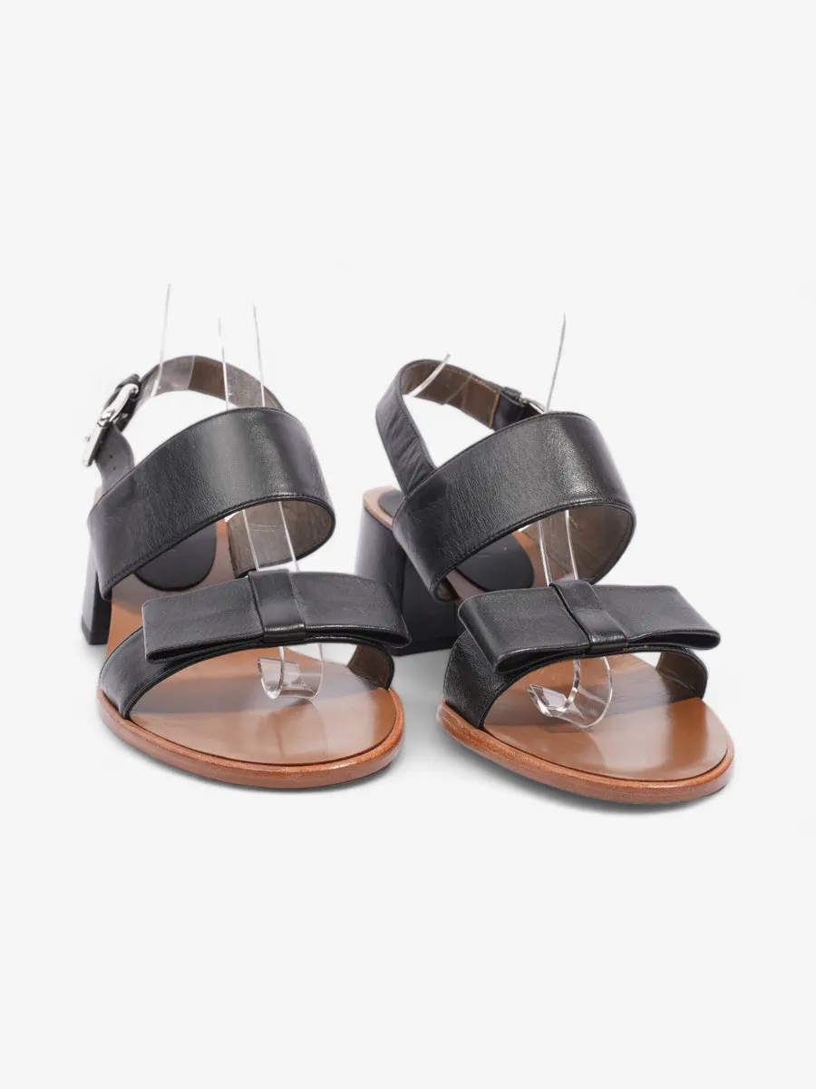 Marni Bow Detailed Sandals 45mm Black Leather EU 39 UK 6