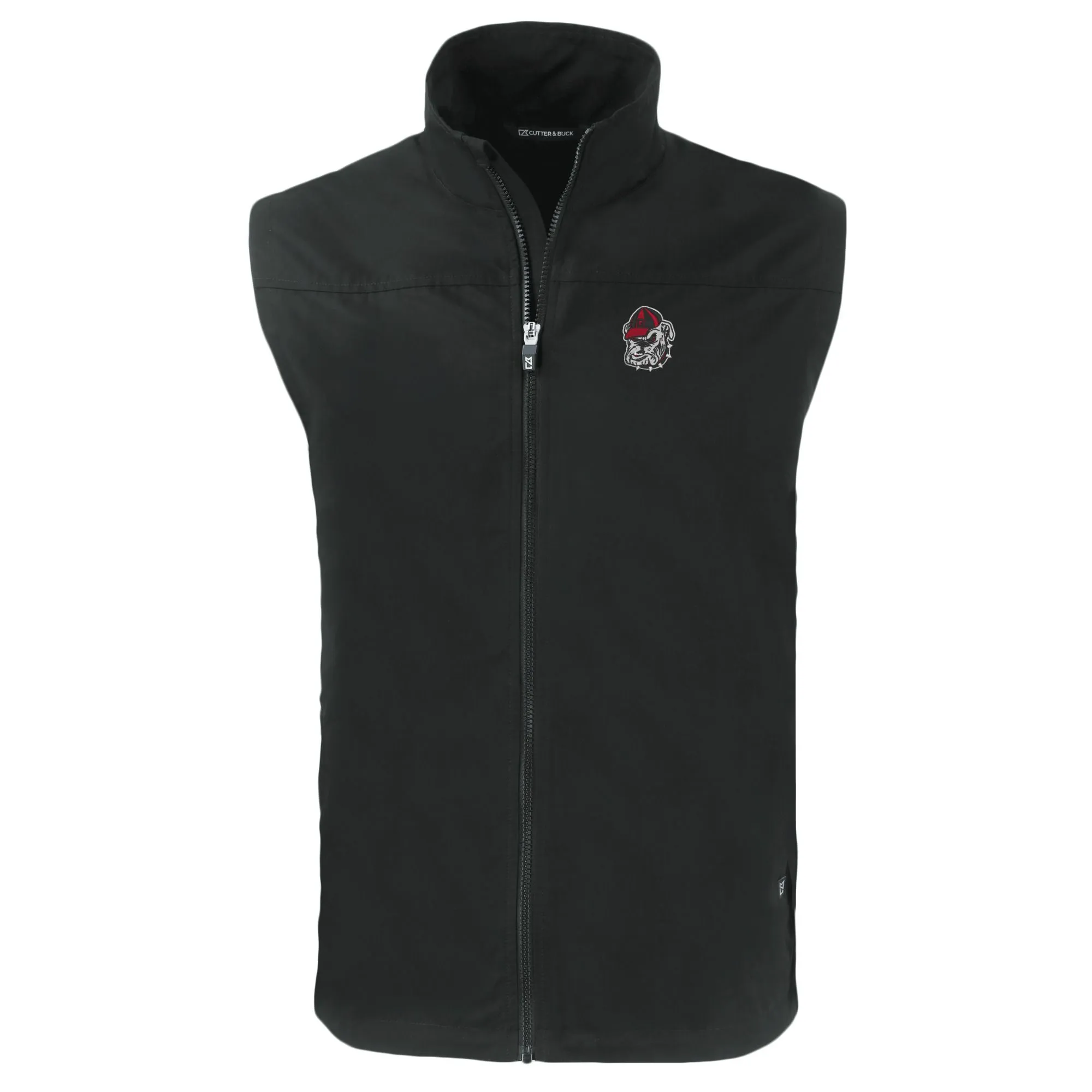 Men's Cutter & Buck  Black Georgia Bulldogs Big & Tall Charter Eco Full-Zip Vest