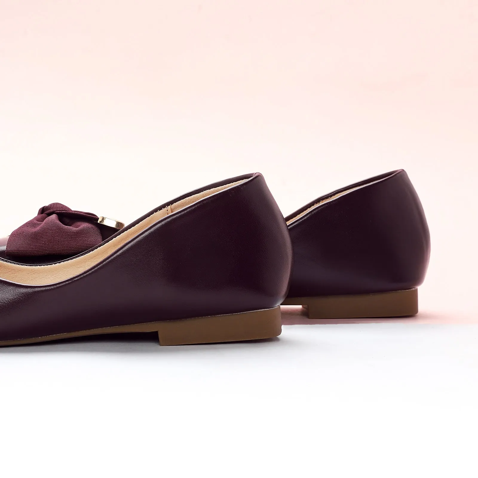 Metal Bow Ballerina Flats (Eva) Purple