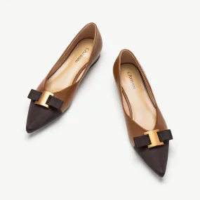 Metal Tie Flats (Aida) Brown