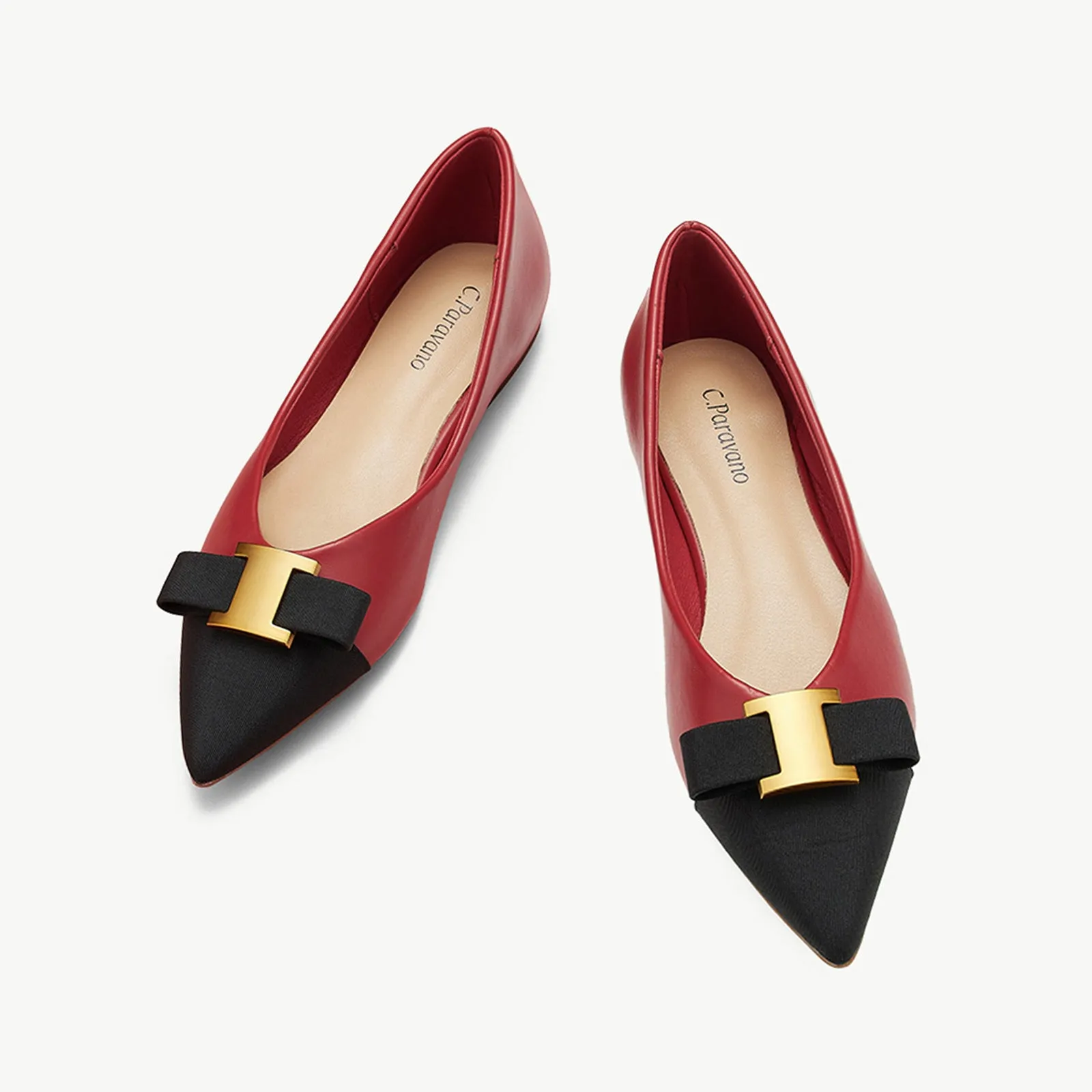 Metal Tie Flats (Aida) Red