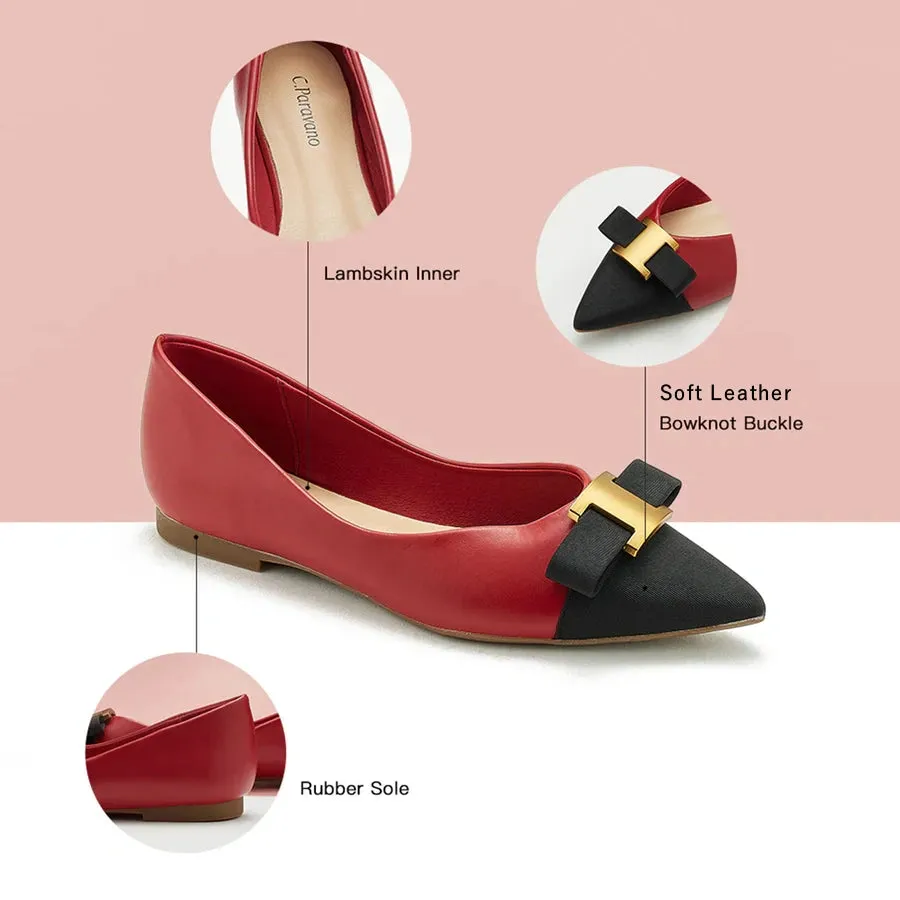 Metal Tie Flats (Aida) Red