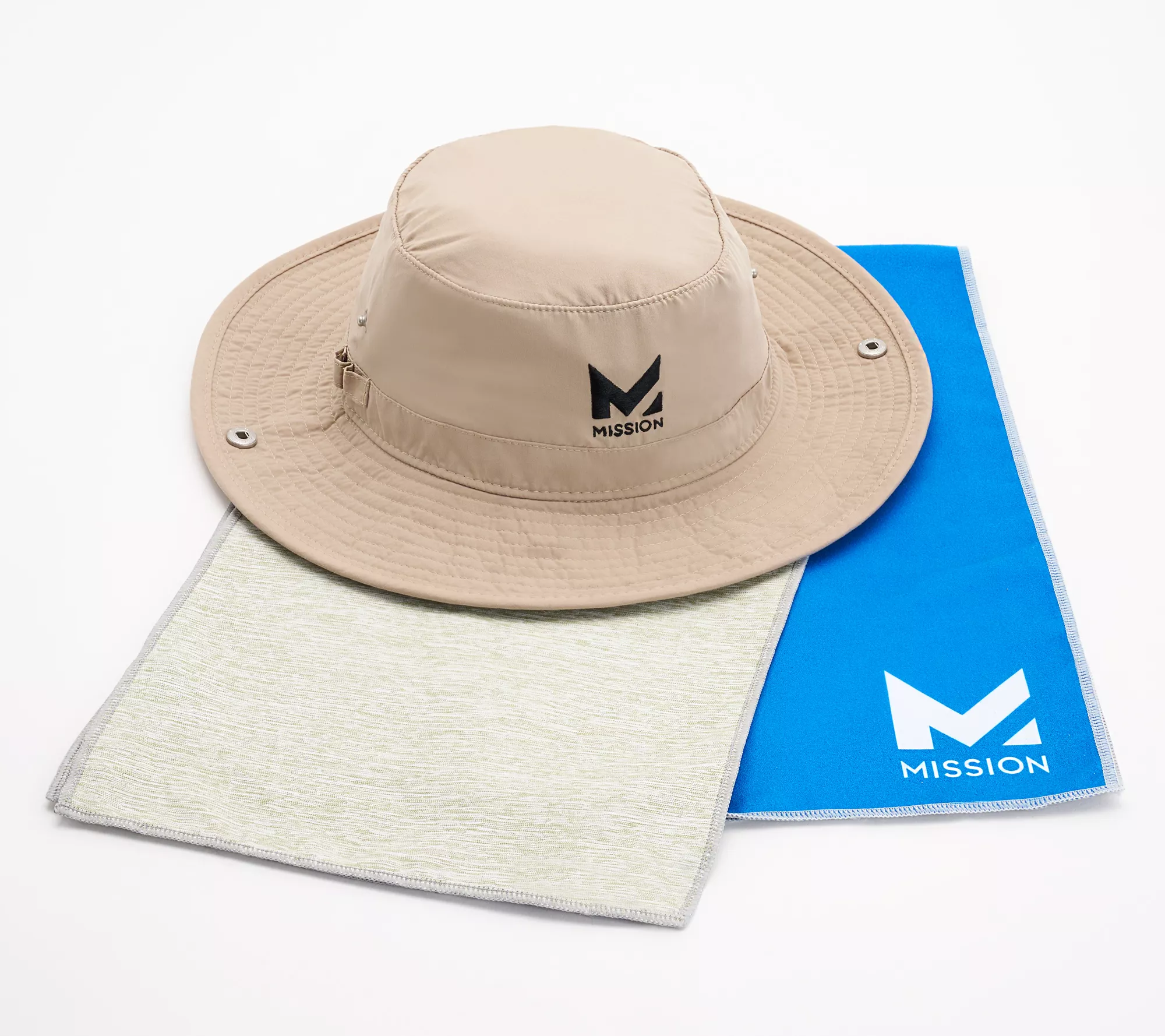 MISSION Cooling Bucket Unisex Hat with UPF 50 & 2 MAX Cooling Towels