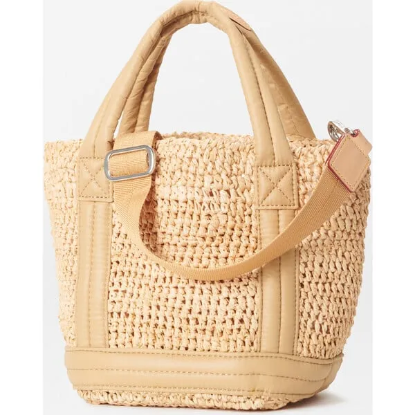 MZ Wallace Women's Mini Raffia Tote, Camel