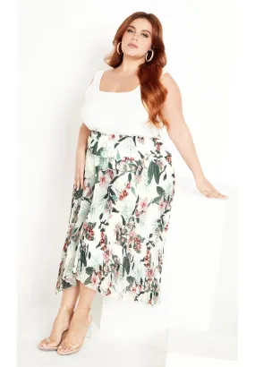 Natalie Print Skirt - ivory