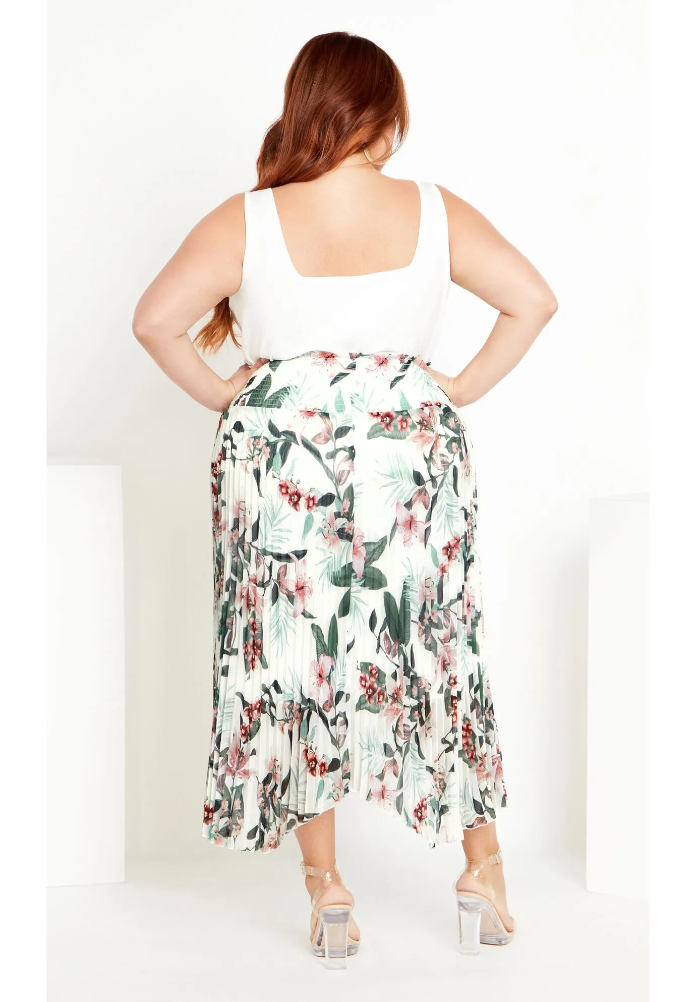 Natalie Print Skirt - ivory