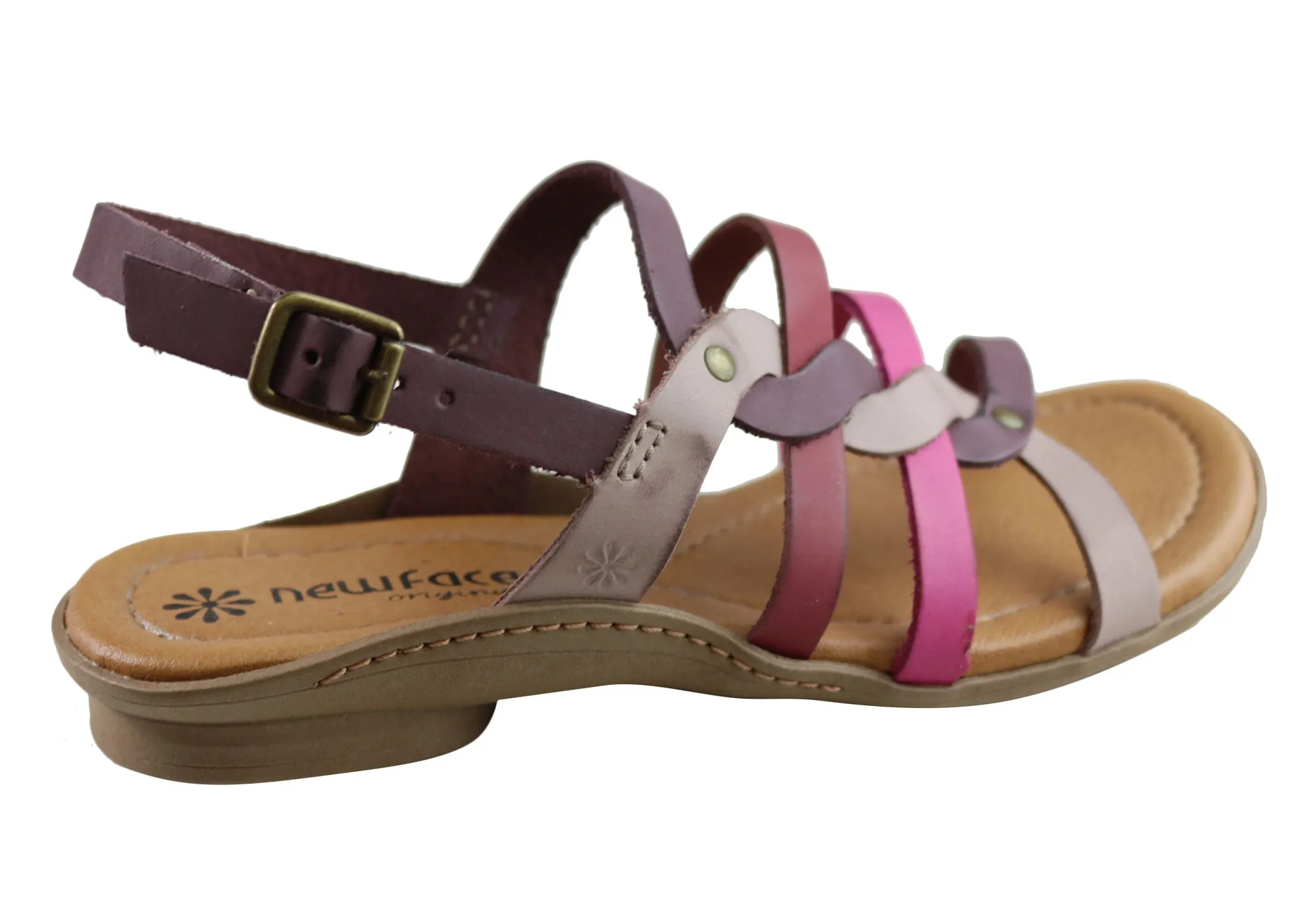 New Face Estella Womens Comfortable Leather Sandals Made In Brazil