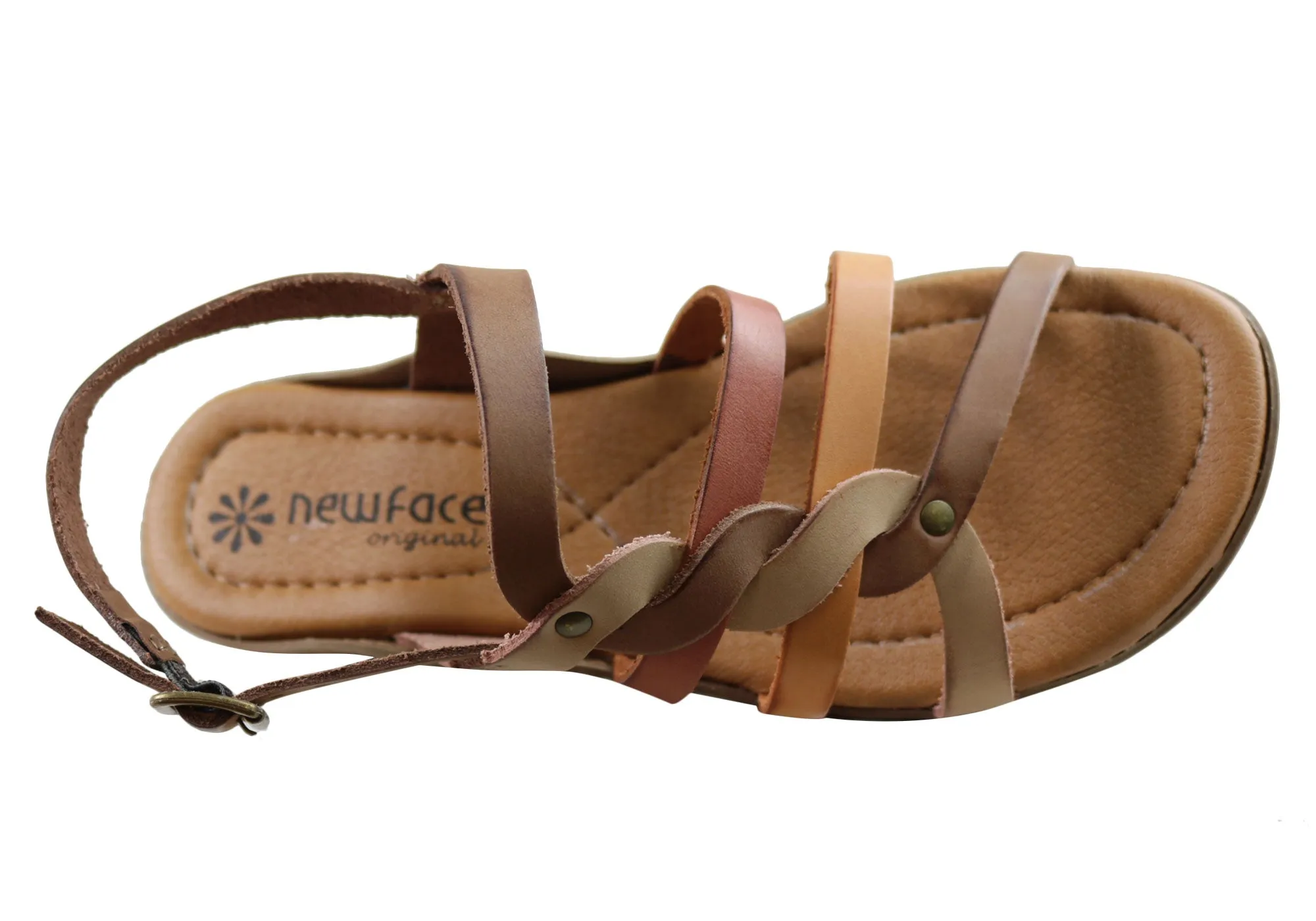 New Face Estella Womens Comfortable Leather Sandals Made In Brazil