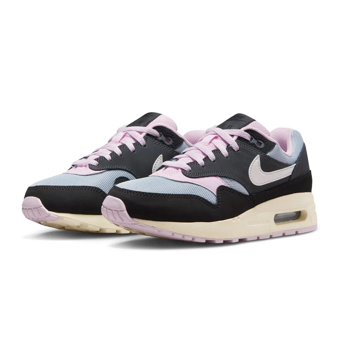 Nike Big Kids Air Max 1 (black / summit white-anthracite-pink foam )