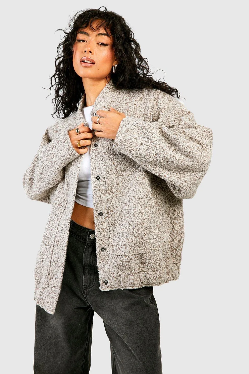 Oversized Wool Bomber Jacket