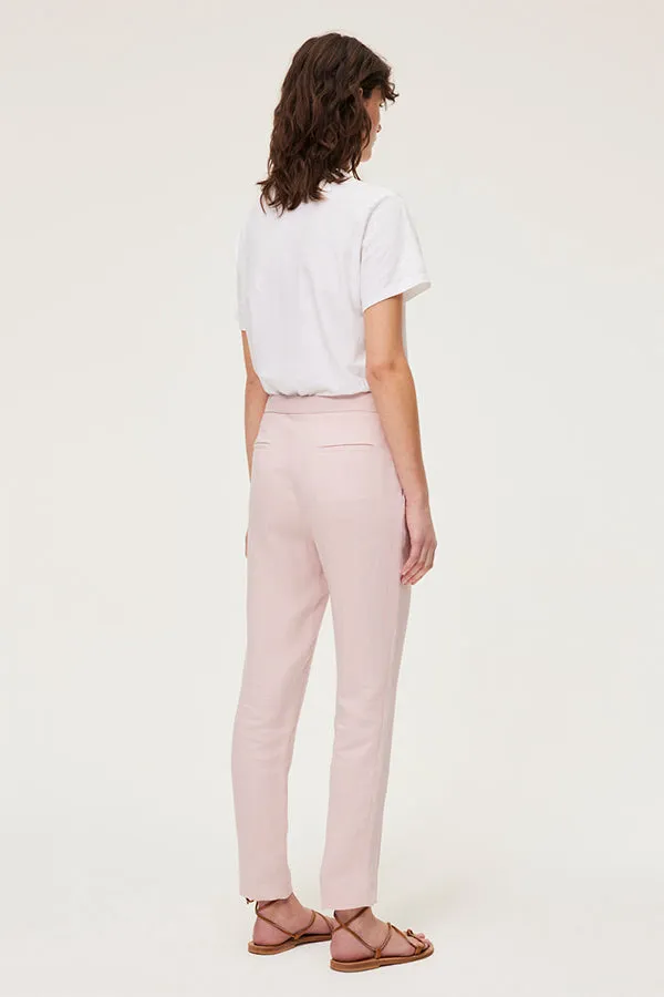 PabloJULIEN NUDE LINEN MIX TROUSERS