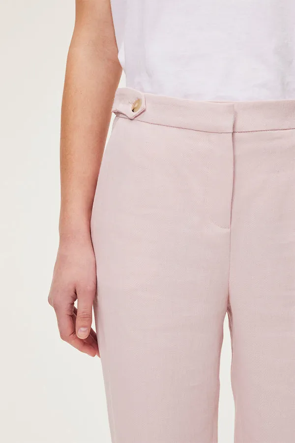 PabloJULIEN NUDE LINEN MIX TROUSERS