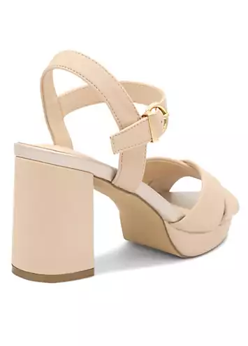 Paradox London Nude Faux Leather ’Leya’ Platform Sandals | Grattan