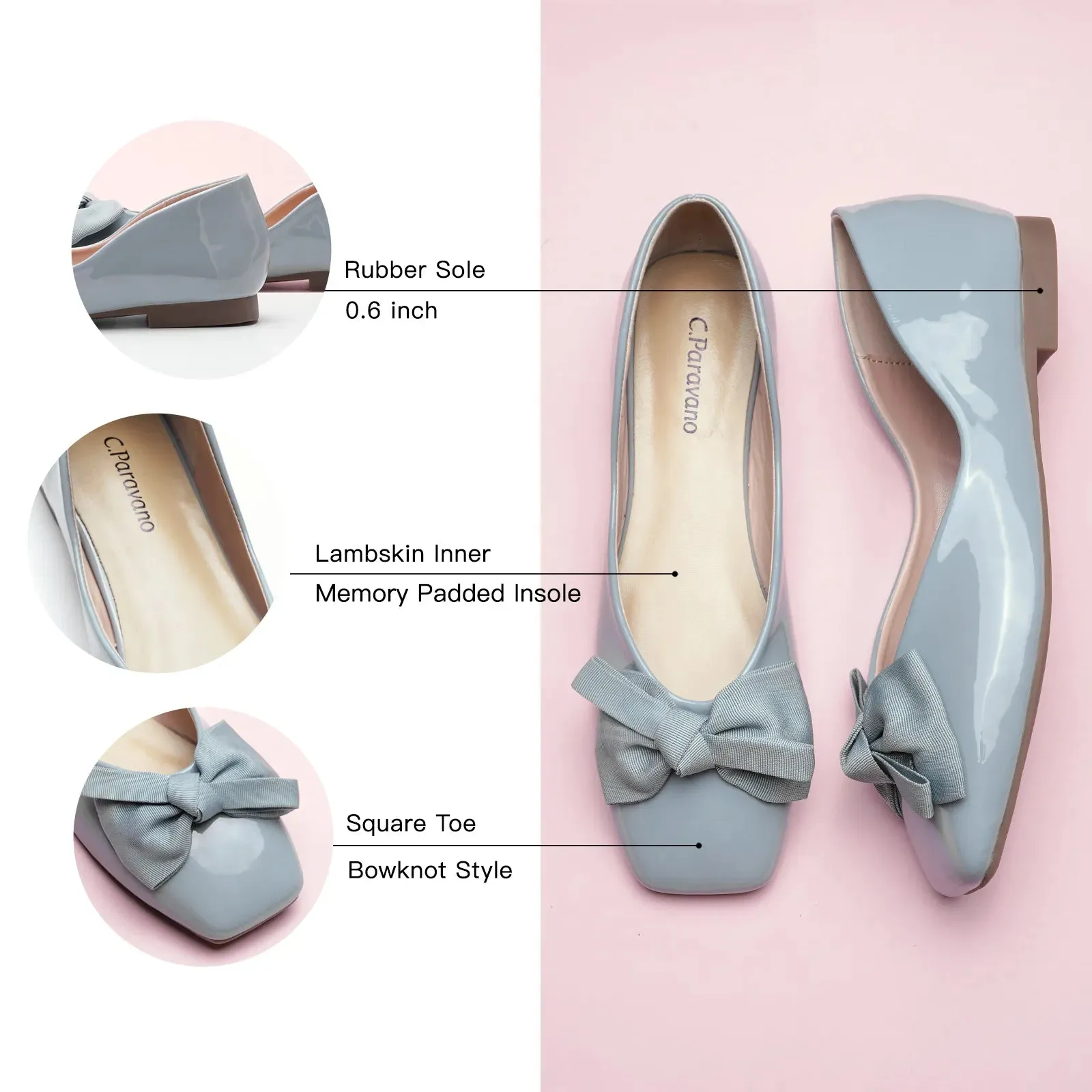 Patent Bow Ballerina Flats (Eva)