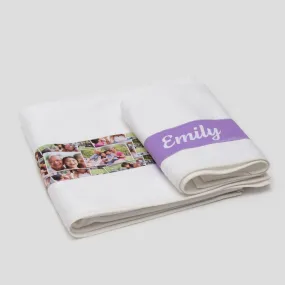 Personalised Name Towels: Personalised His and Hers Towels.