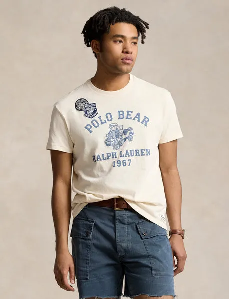 Polo Ralph Lauren Classic Fit Polo Bear Jersey T-Shirt, Deckwash White Truck Bear