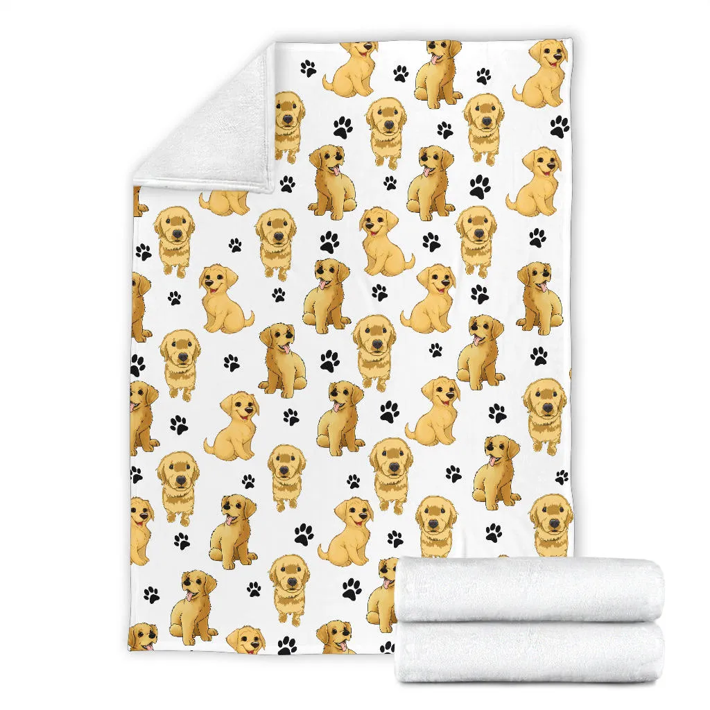 Premium Blanket Golden Retriever Paw