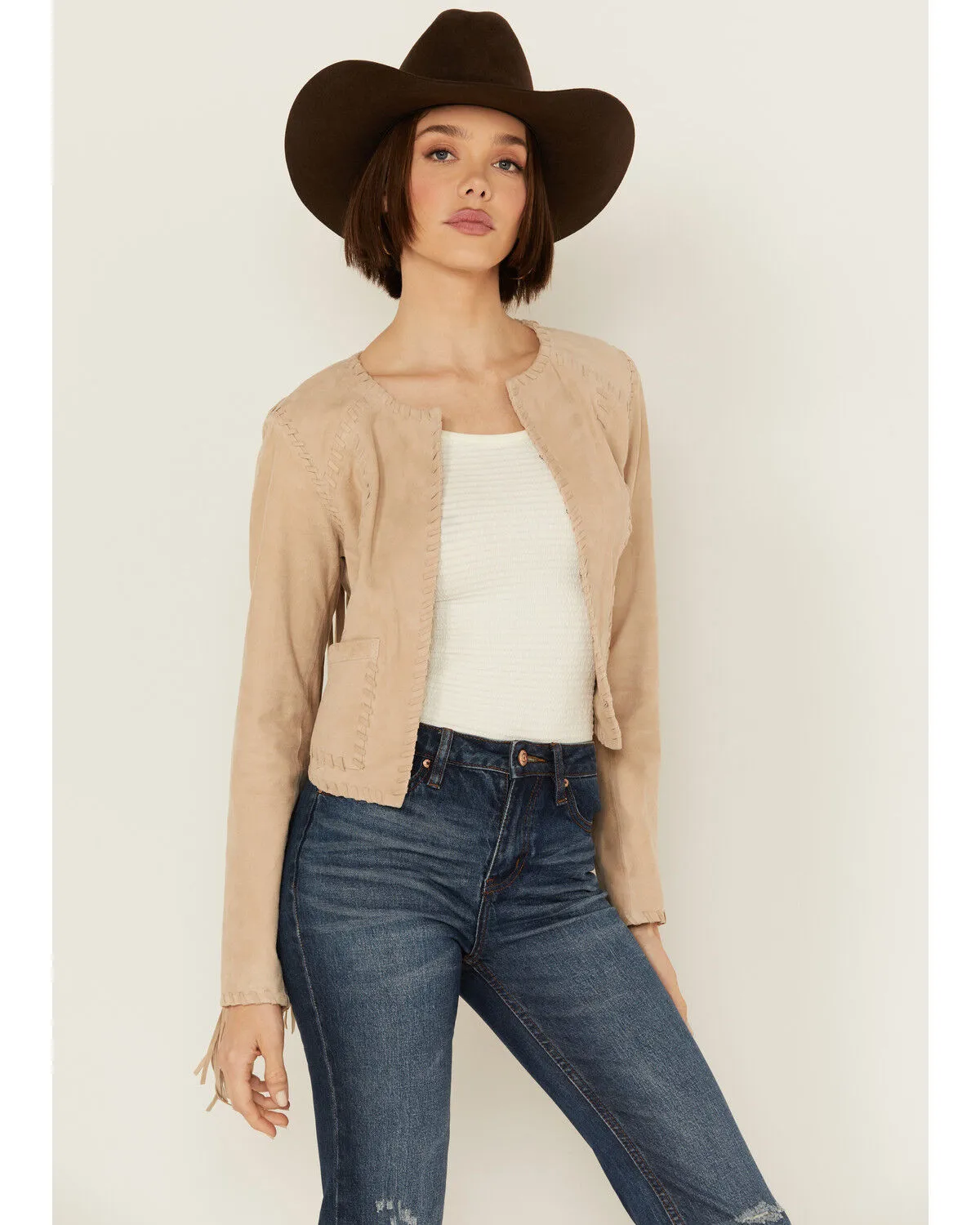 Product Name:  Shyanne Women's Whip Stitch Fringe Suede Jacket