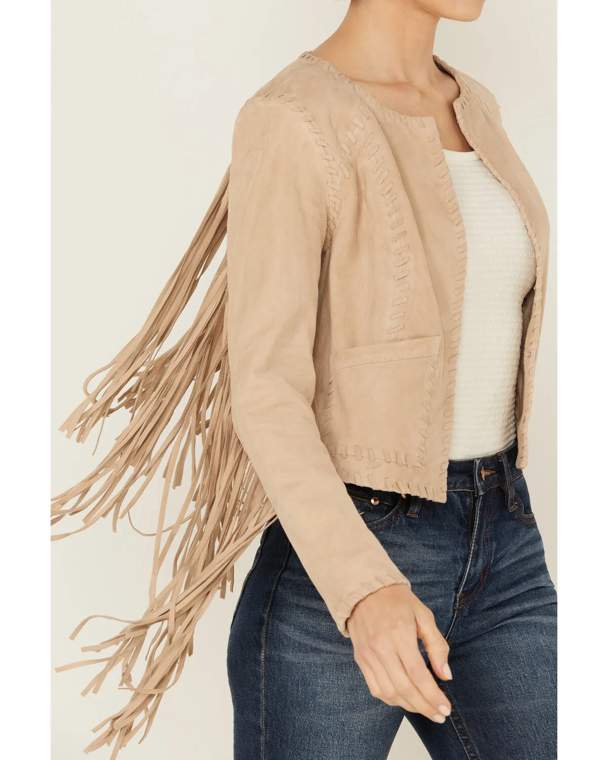 Product Name:  Shyanne Women's Whip Stitch Fringe Suede Jacket