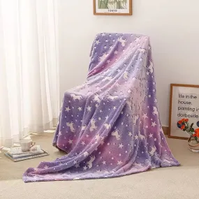 Purple Unicorn Glow Blanket