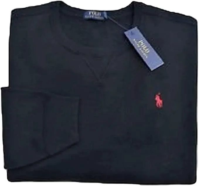 Ralph Lauren Polo Men's Long Sleeve Terry Crewneck Pullover Men's Navy Blue