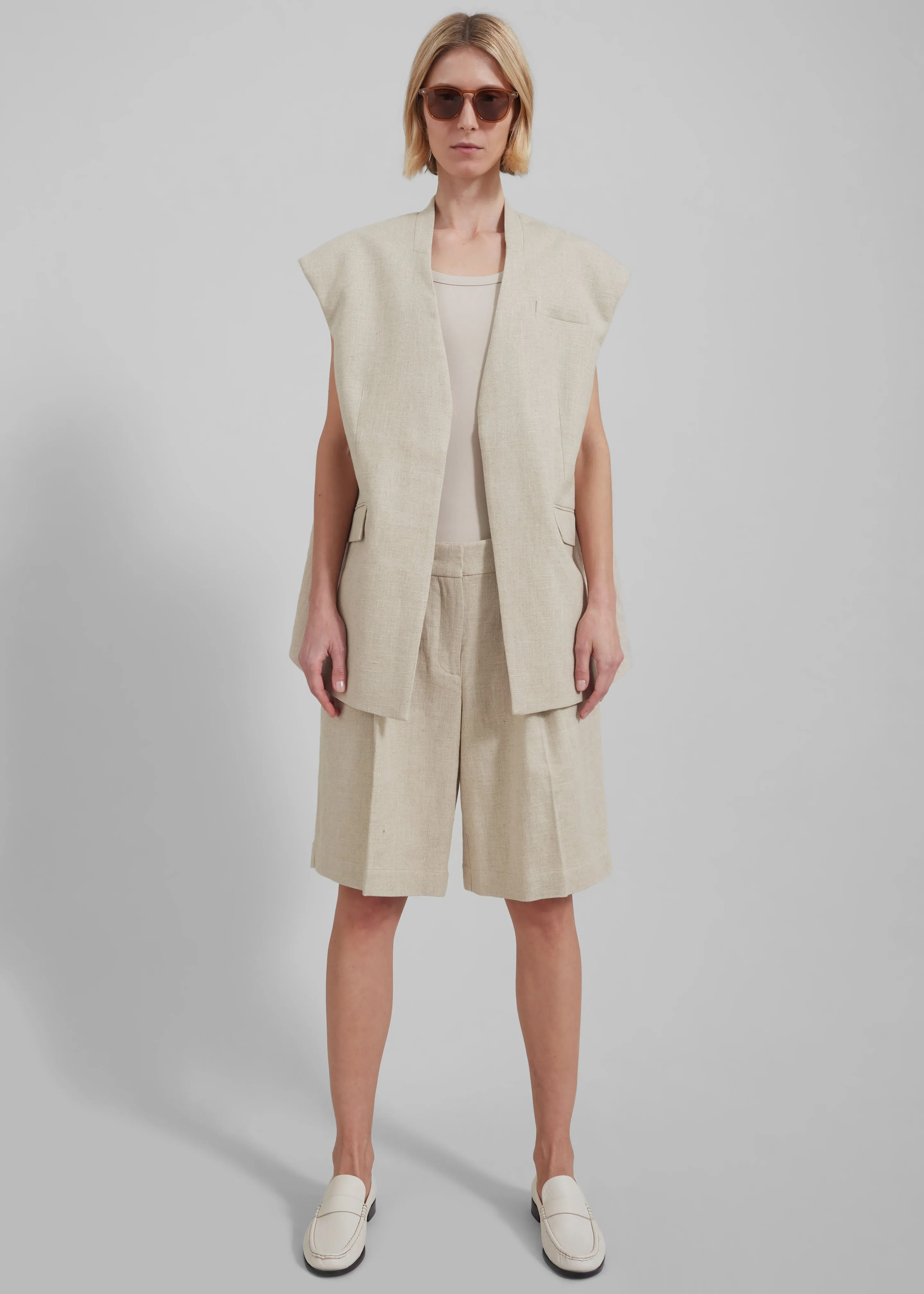 Remain Oversized Vest - Tofu Beige