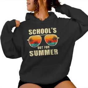 Retro Schools Out For Summer Last Day Of School Teacher Boy Women Hoodie