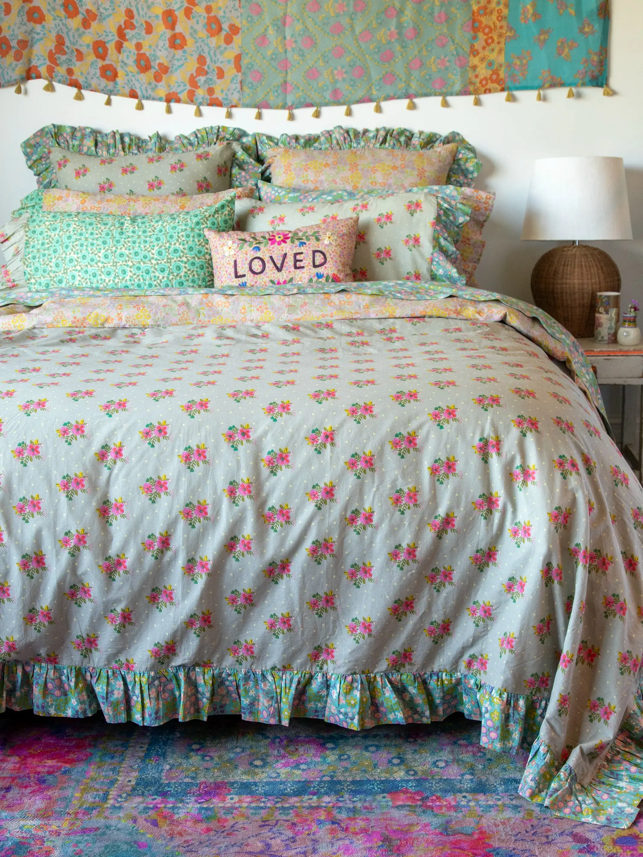 Ruffle Reversible Duvet Cover - Nora