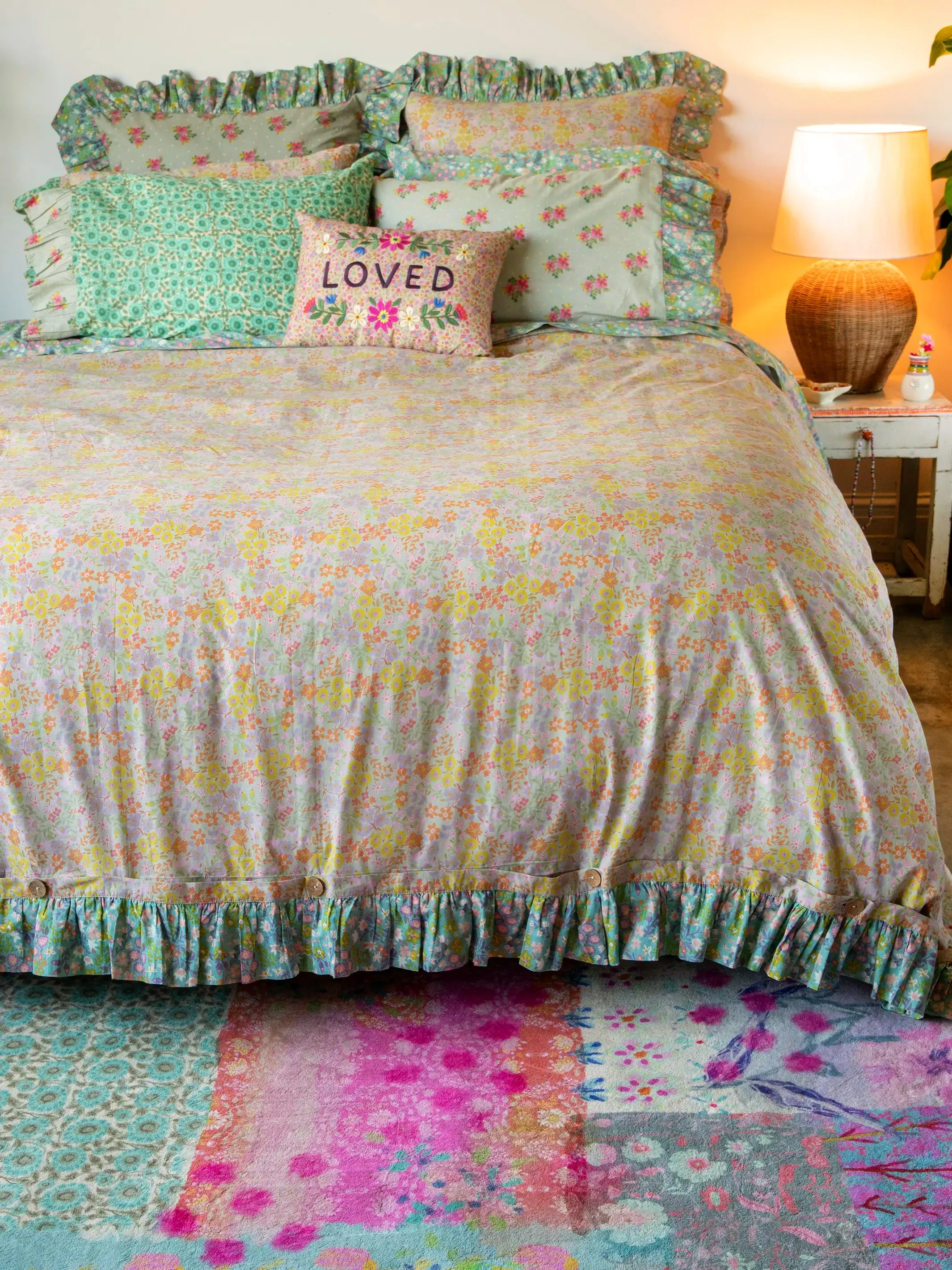 Ruffle Reversible Duvet Cover - Nora