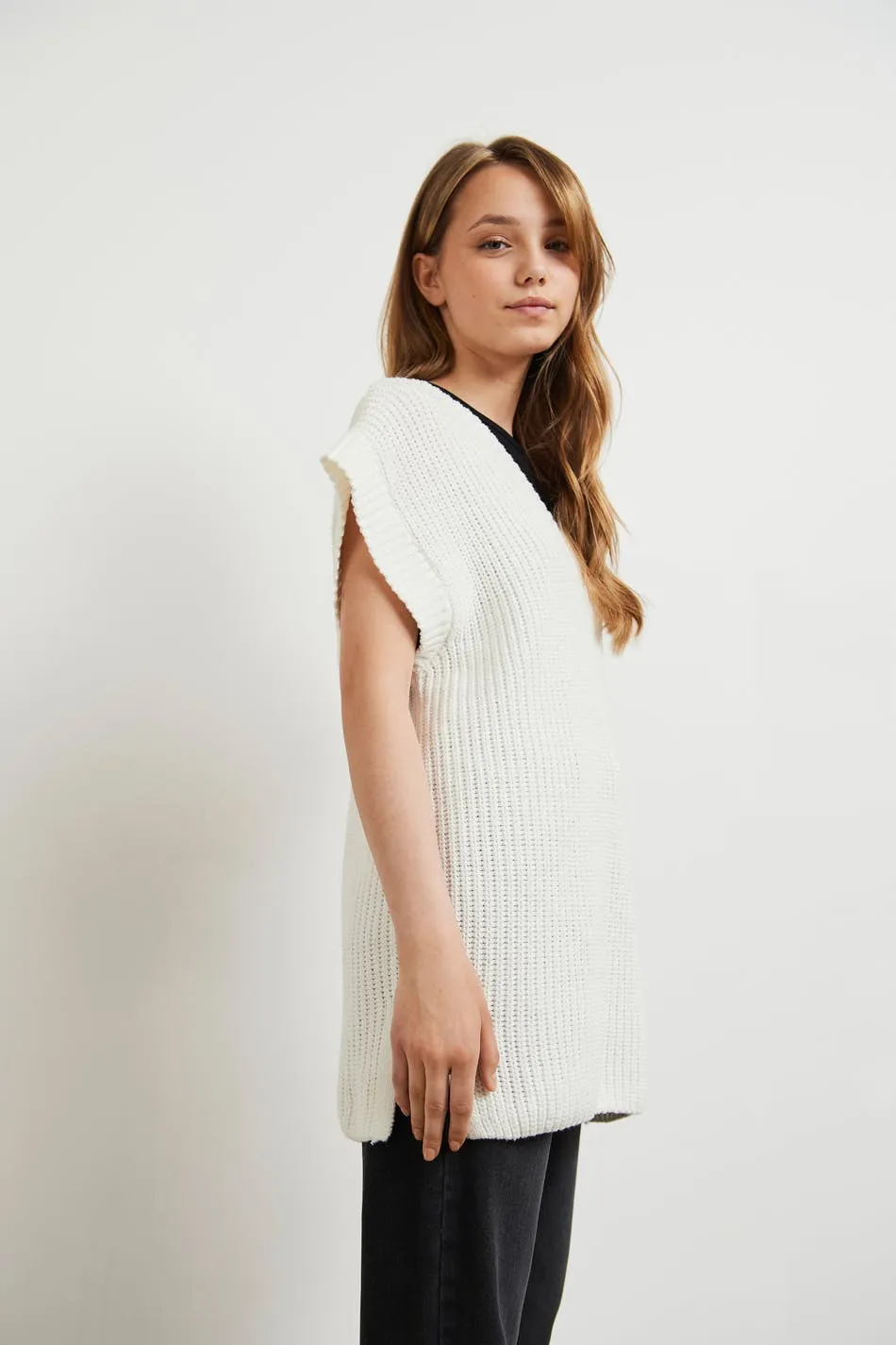 S knit long vest