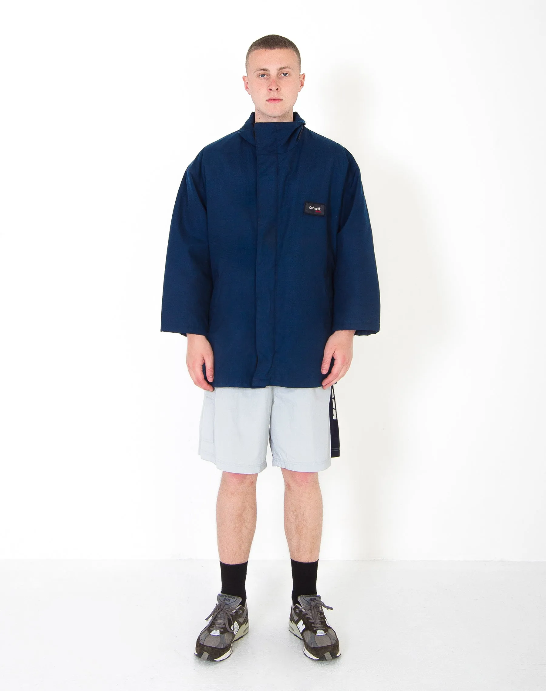 SCHOTT N.Y.C PETROL BLUE WINDBREAKER (L)