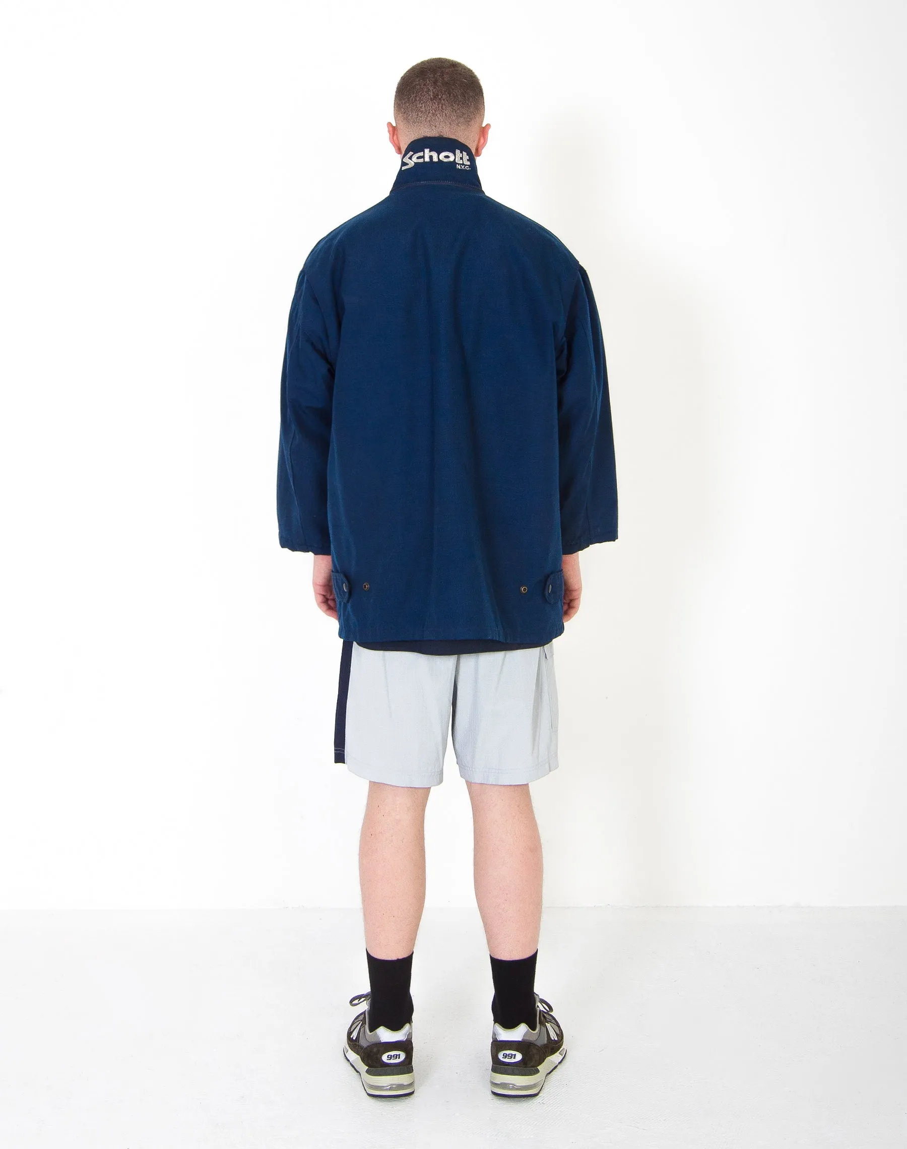 SCHOTT N.Y.C PETROL BLUE WINDBREAKER (L)