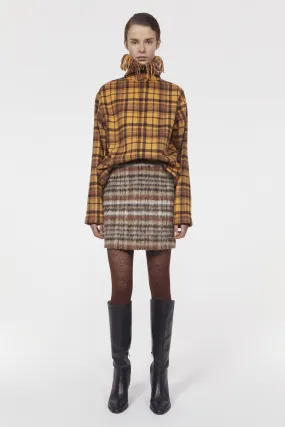 Seine brushed check skirt