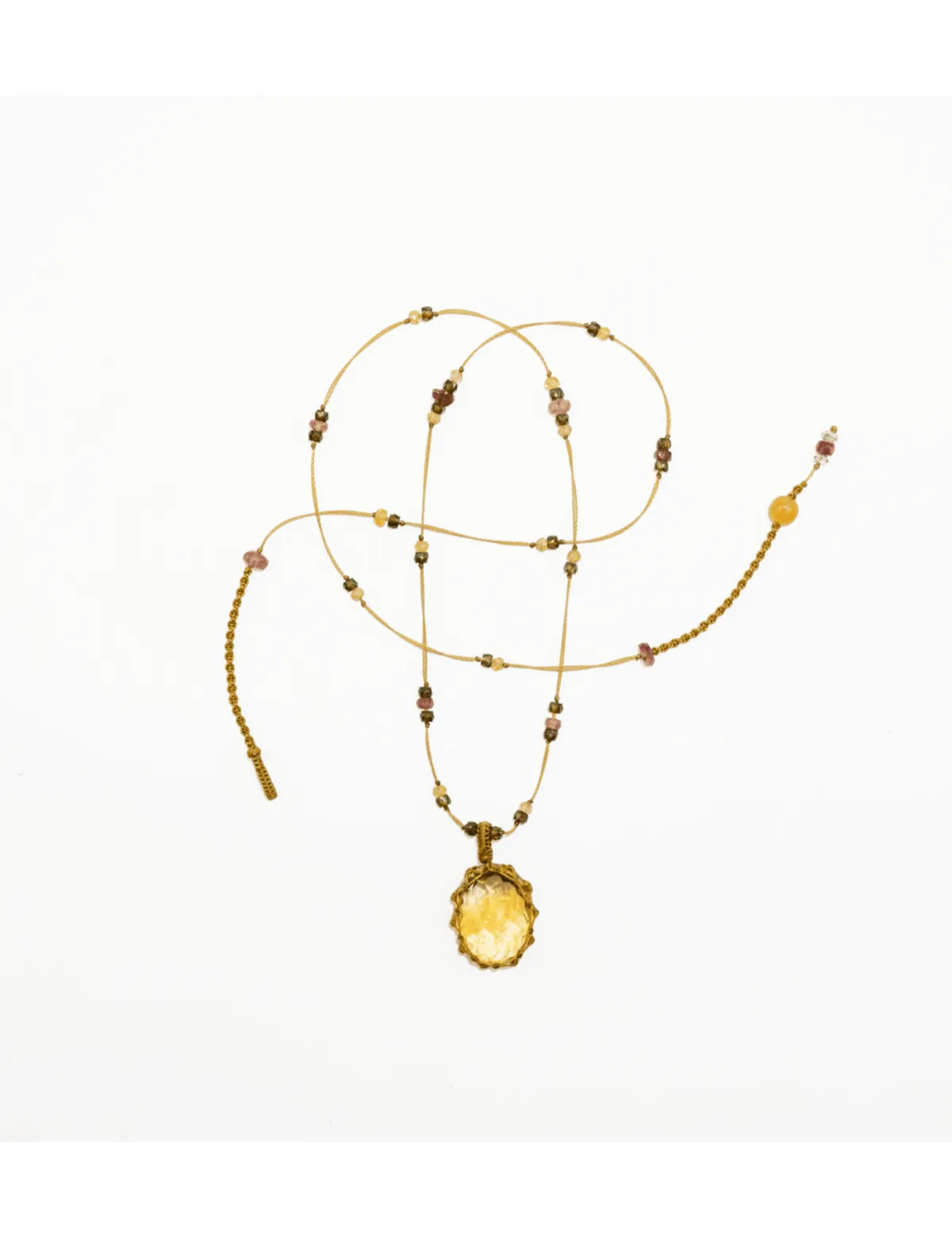 Short Tibetan Necklace - Citrine