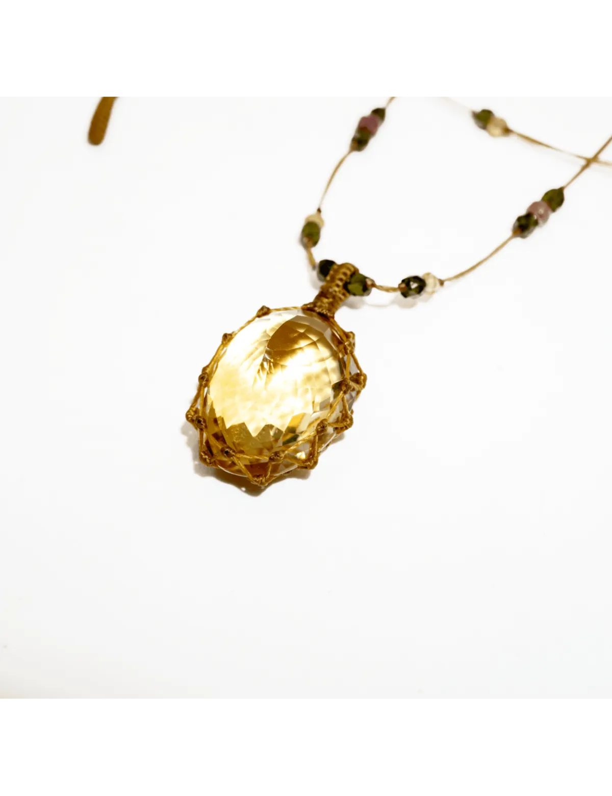 Short Tibetan Necklace - Citrine