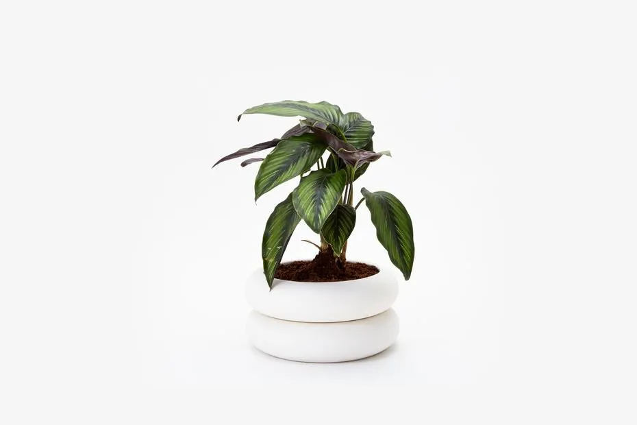 Short White Stacking Planter