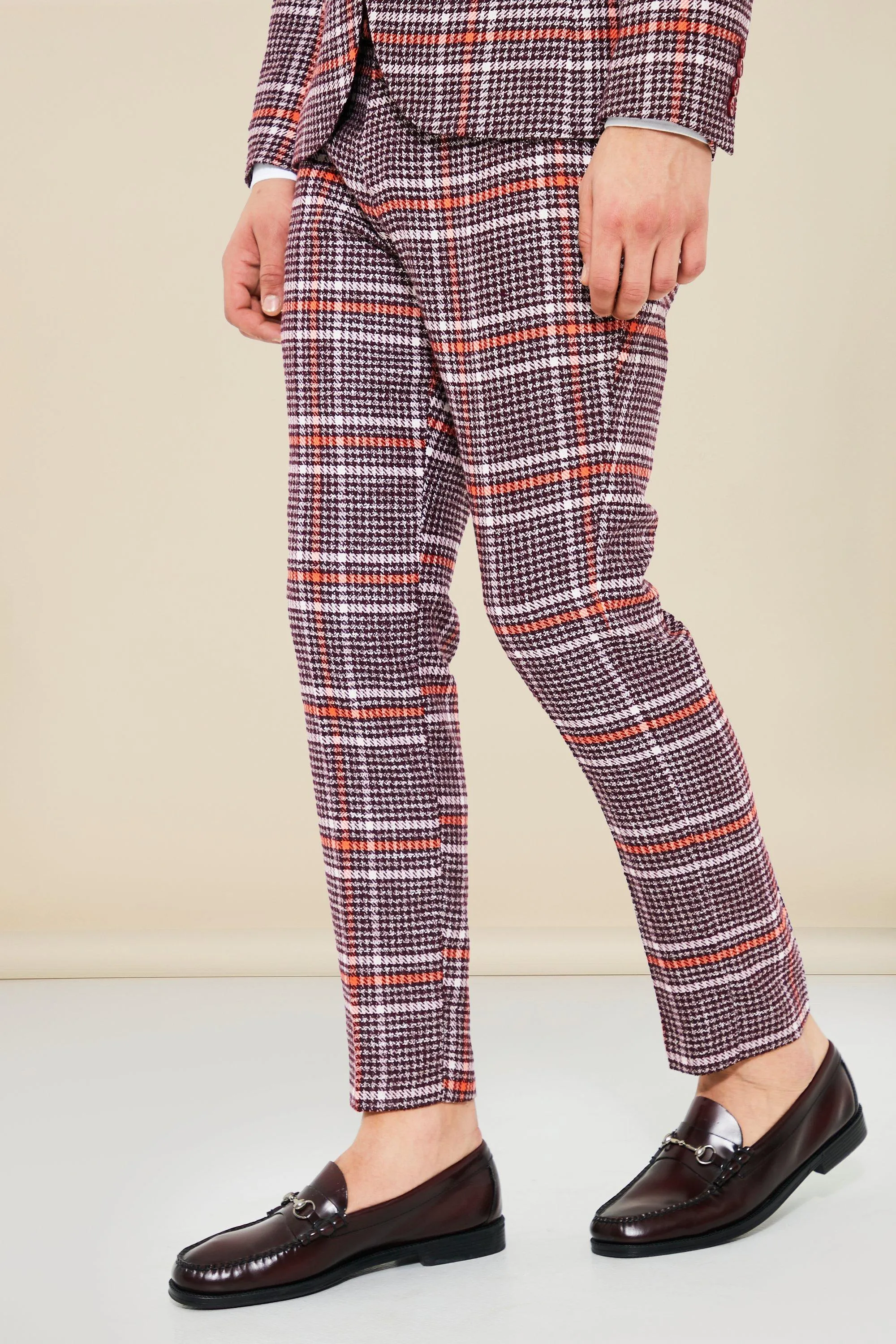 Skinny Check Crop Suit Trousers