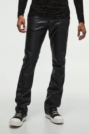 Slim Flared Pu Trousers